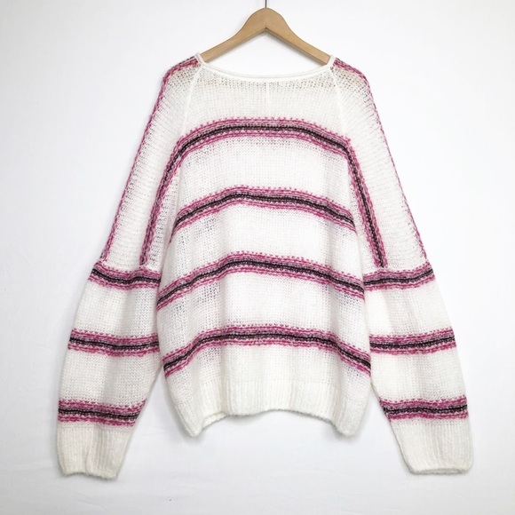 Free People Hockley striped alpaca oversize lightweight sweater - Picture 3 of 14